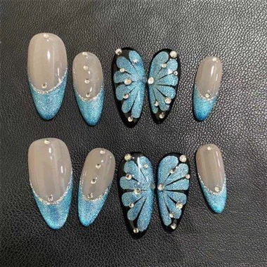What is the best way to dry almond handmade press - on nails after making them?